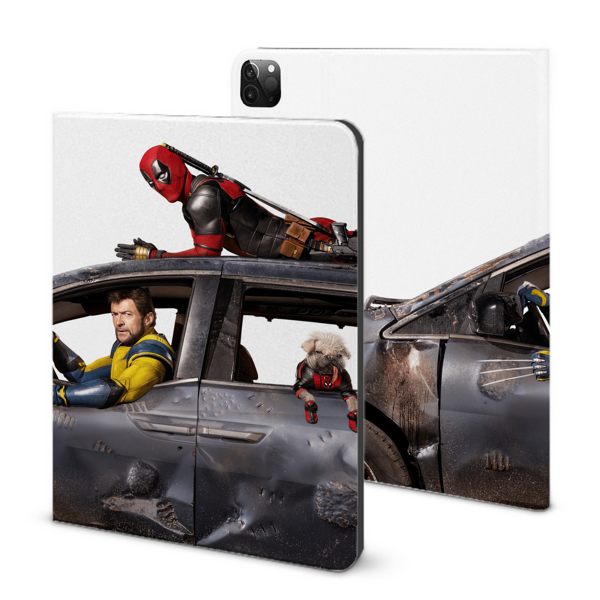 （画像用） Deadpool デッドプール IPadケース ペンホルダー付き ブックスタイルデザイン